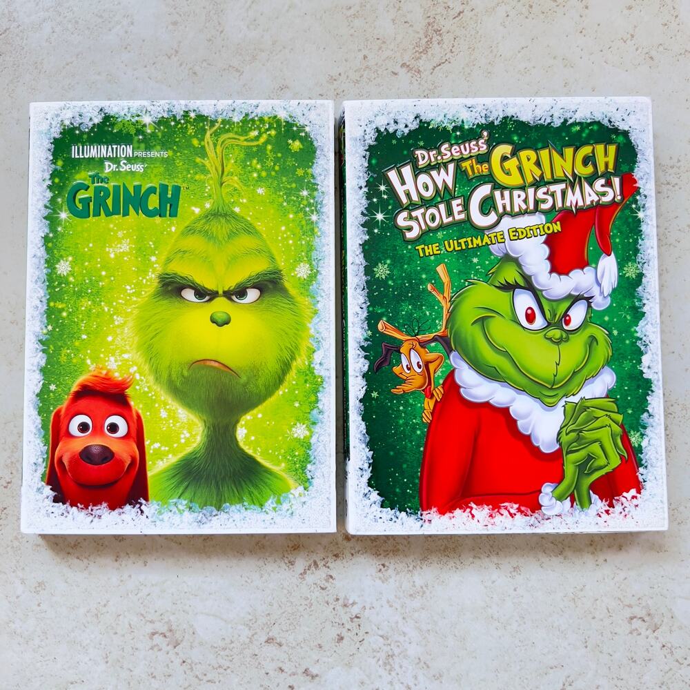 Bundle: Dr. Seuss' The Grinch, How the Grinch Stole Christmas DVDs- NEW!